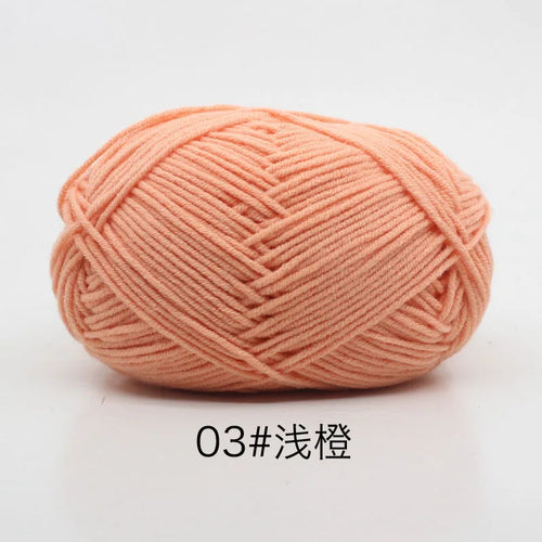 40-50g/Set 4ply Milk Cotton Knitting Yarn Needlework Dyed Lanas For