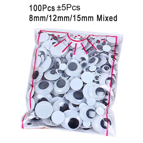 100pcs/200pcs Self-adhesive Googly Wiggle Eyes for DIY Scrapbooking