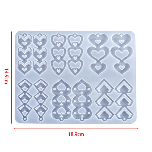 Earring Pendant Silicone Mold Epoxy Resin Jewelry Making Molds Heart