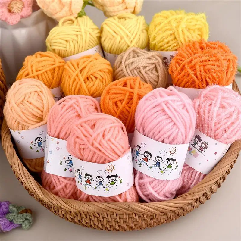 12 Color Set Acrylic Fibers Knitting Wool Yarn Needlework Dyed Lanas