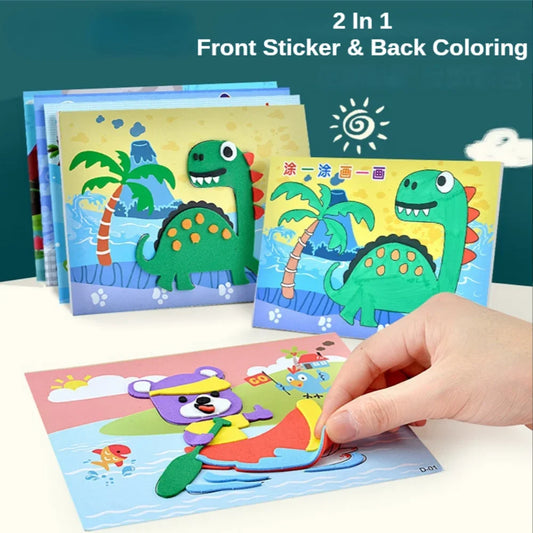 10Pcs 3D EVA Foam Sticker Puzzle Game DIY Cartoon Animal Craft Toys