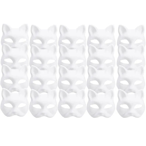 1-20pcs Japanese Mask Paper Blank Mask Halloween Cosplay Cat DIY