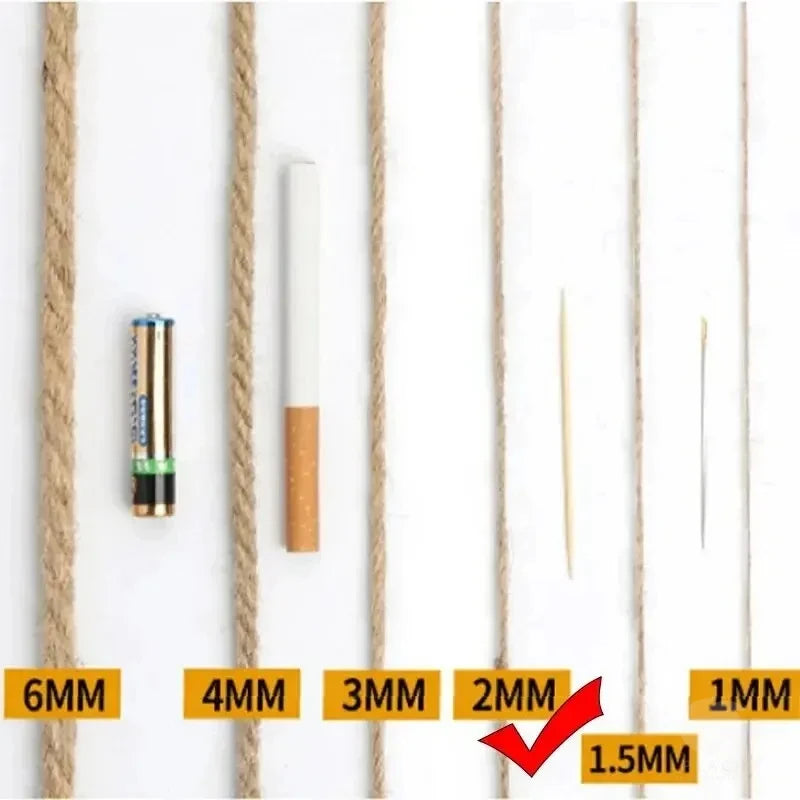 50/80/100M1- 2mm Natural Jute Rope String Ribbon Crafts DIY Vintage