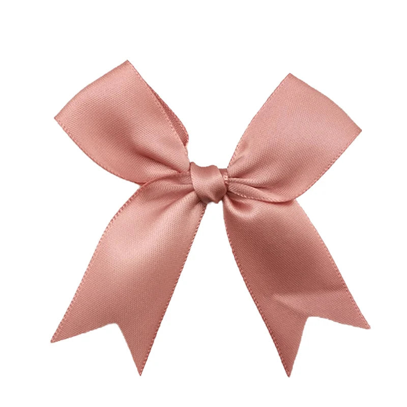 (50pcs) 1 inch fresh pink ribbon bows Polyester Satin Bow Flower DIY