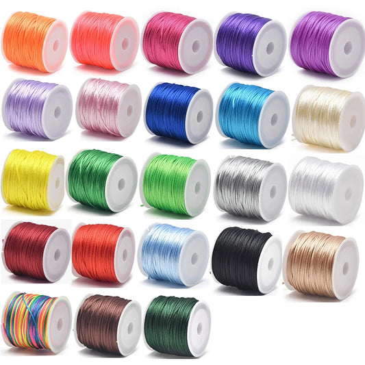 1.5mm Crafts Satin Rattail Cord String from Nylon for Chinese Knot,