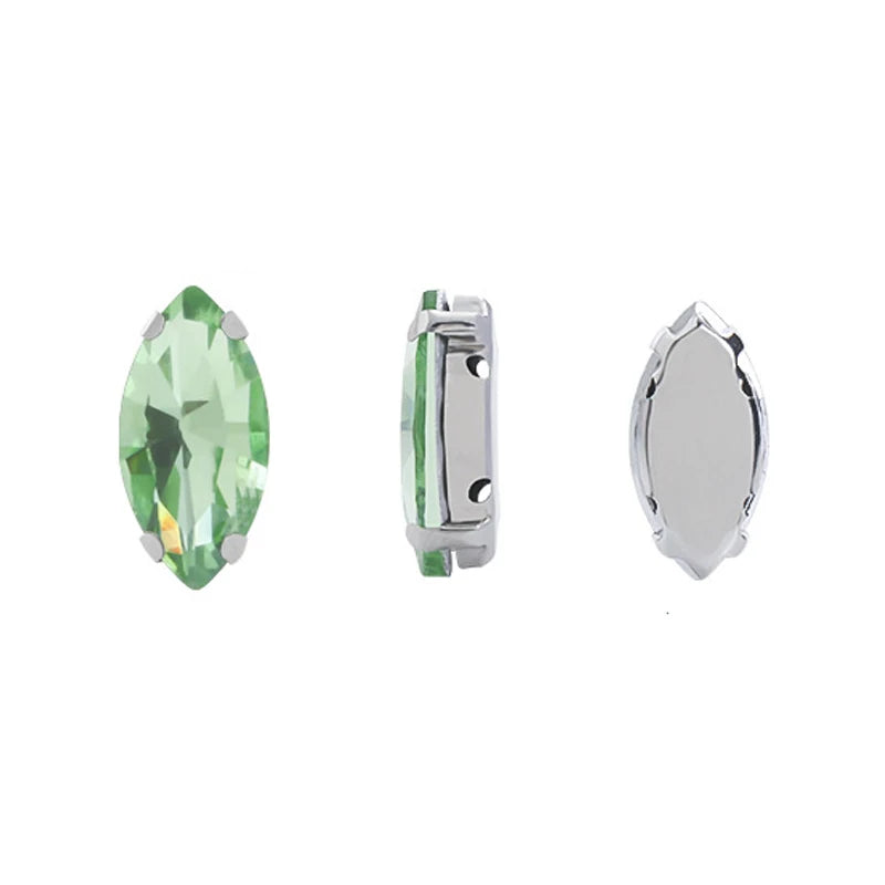 50pcs Crystal Glass Navette Fancy Stones Mix Color with Setting