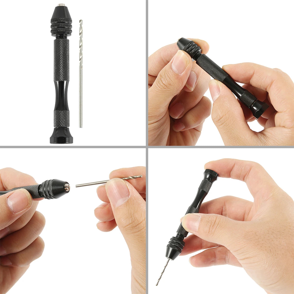 49pcs 0.2-3.4mm Hand Drill Set Mini Aluminum Hand Drill Bit Jewelry