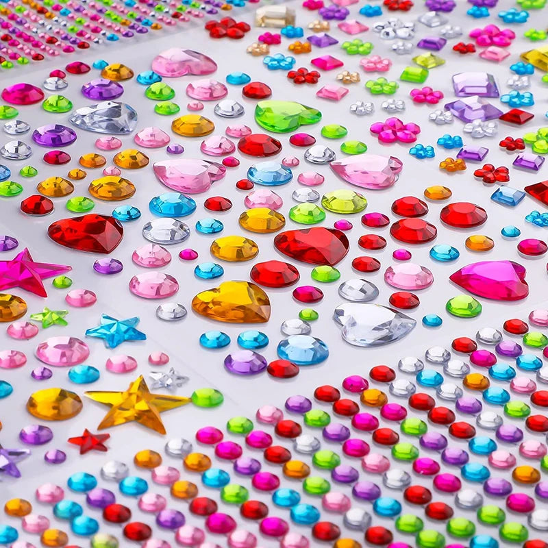 880pcs Gem bead Stickers Rhinestones for Crafts Self Adhesive Jewels