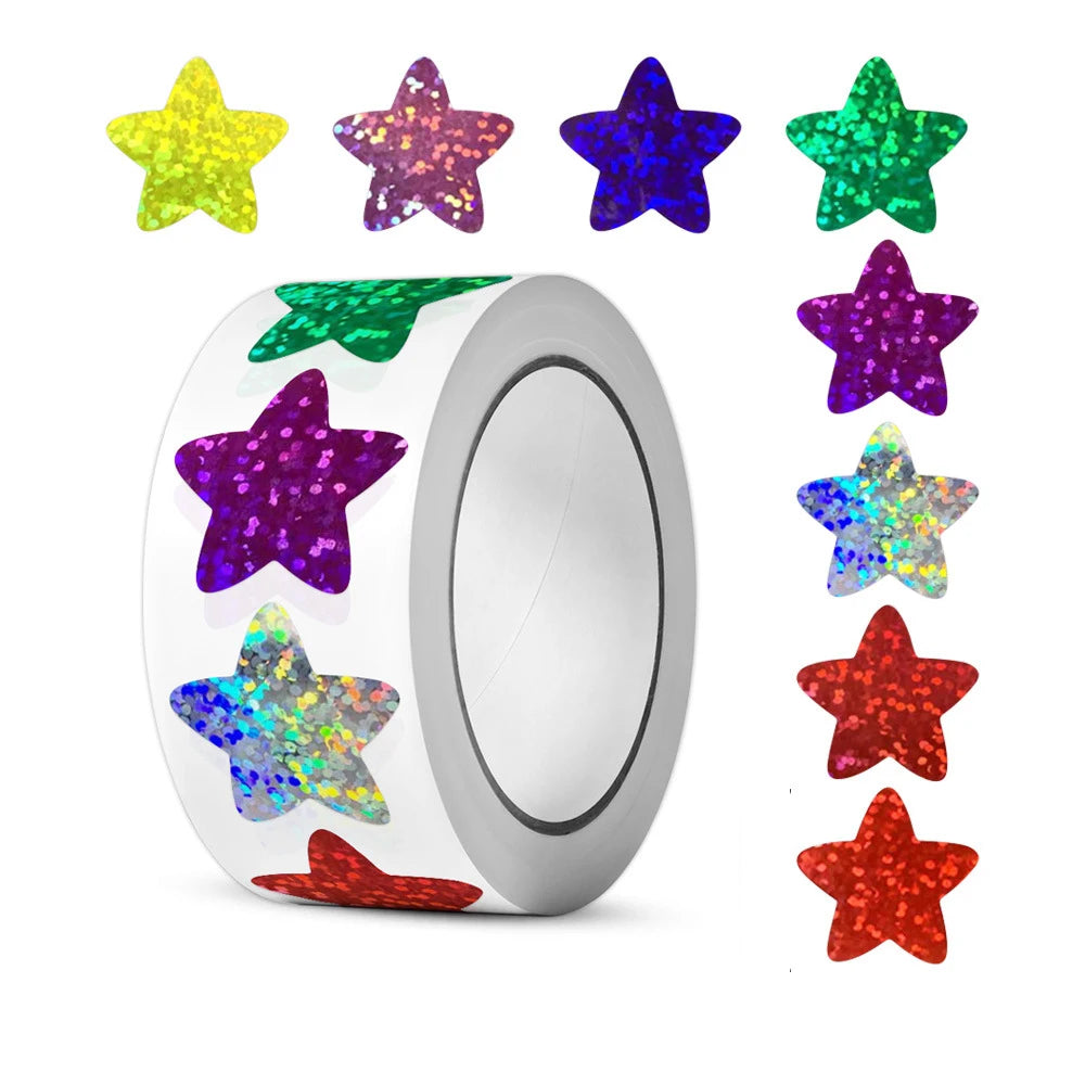 50-500pcs Colorful Star Stickers for Kids Reward School Classroom