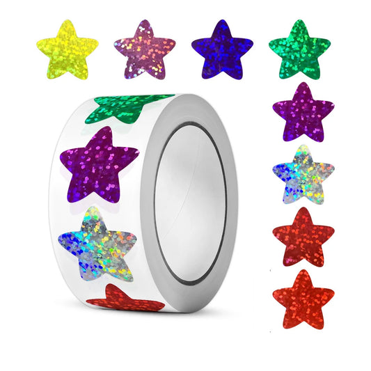 50-500pcs Colorful Star Stickers for Kids Reward School Classroom
