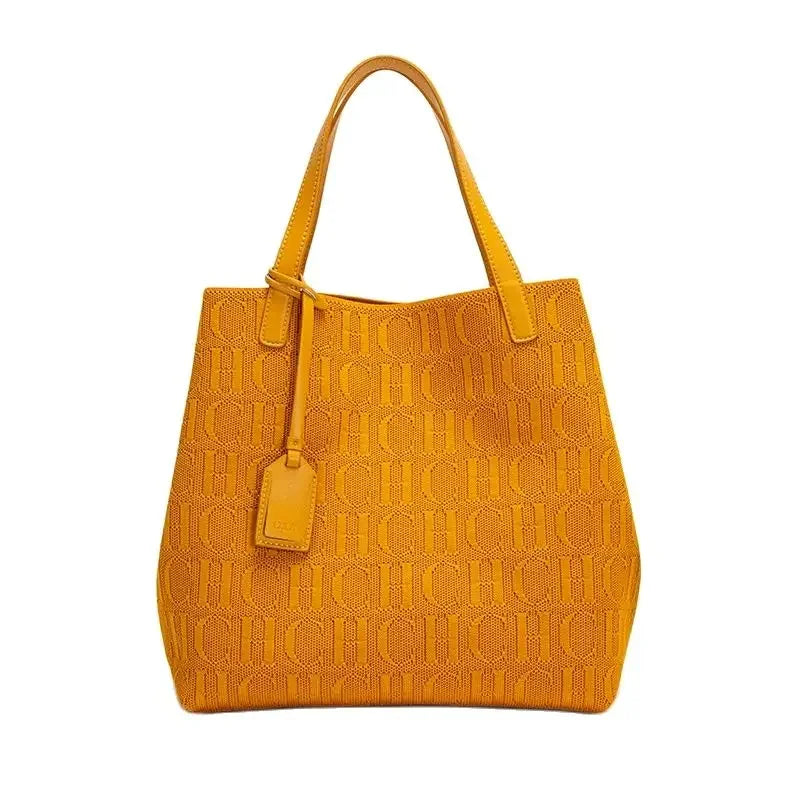CH Ladies Shoulder Bag Fashion Classic New Pure Color Outer Pocket