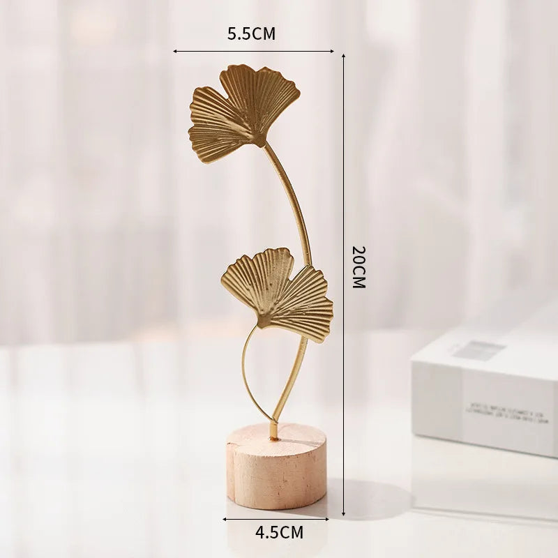 Nordic Style Iron Art Ginkgo Leaf Decoration Creative Home Living Room