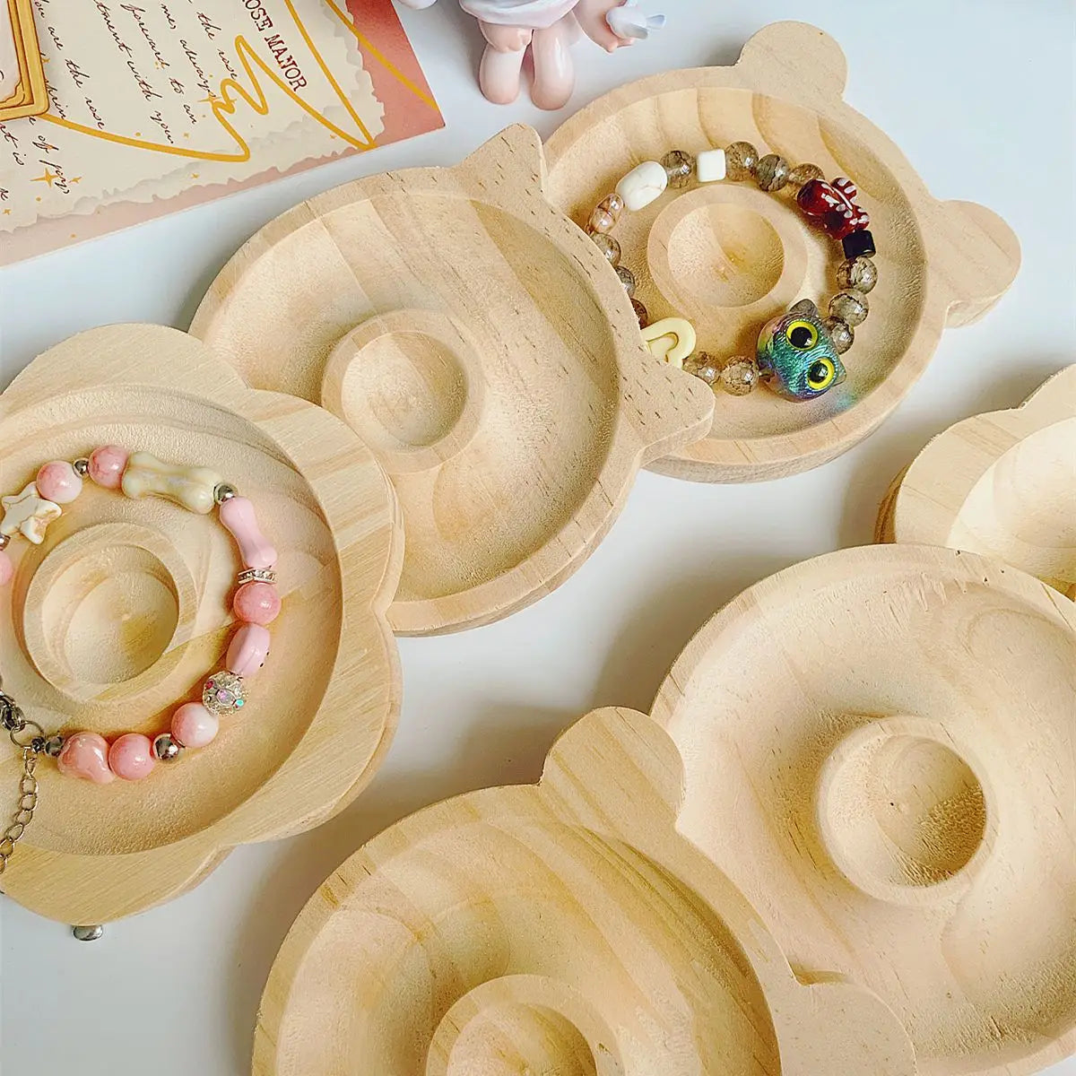 1pc DIY Wooden Beading Design Board Suitable For Jewelry Making