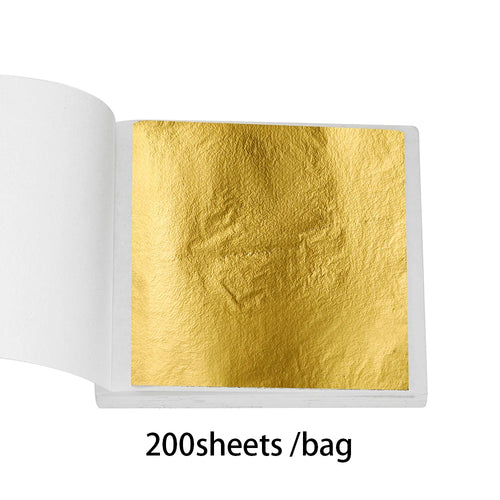 100-200sheets Imitation Gold Foil Paper Leaf Gilding DIY Epoxy Resin