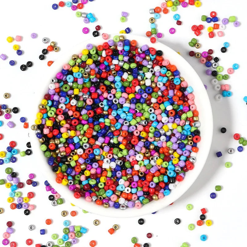 2400pcs  3mm Mixed 24 Colors Glass Seed Beads Glass Beads Bulk Kit