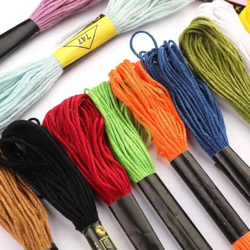 KRABALL 100/200/447pcs Mix Colors Embroidery Thread Cotton Sewing