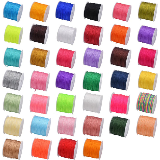 50Yds 0.8mm Crafts Nylon Cord For Jewelry Making Beading Braided Nylon