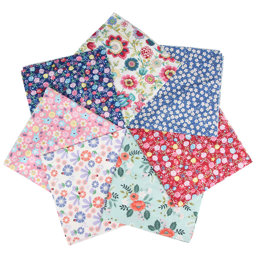 7PCS 25 x 25CM Squares Cotton Craft Fabric Cloths for DIY Bundle