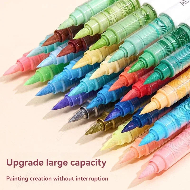 9pcs/Box Mix Color Acrylic Markers Set Art Rock Painting Pens Kids
