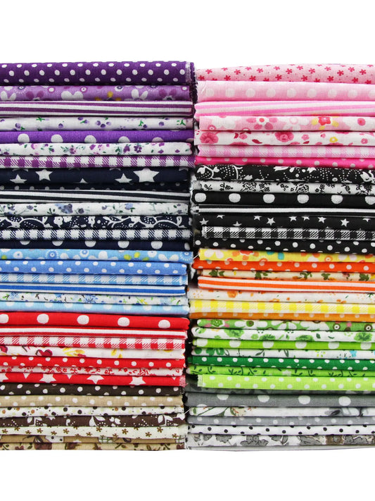 7PCS 25 x 25CM Squares Cotton Craft Fabric Cloths for DIY Bundle
