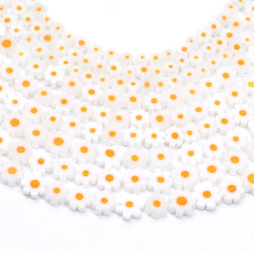 4-8mm Flower Lampwork Glass Flat Beads Daisy Spacer Loose Beads For