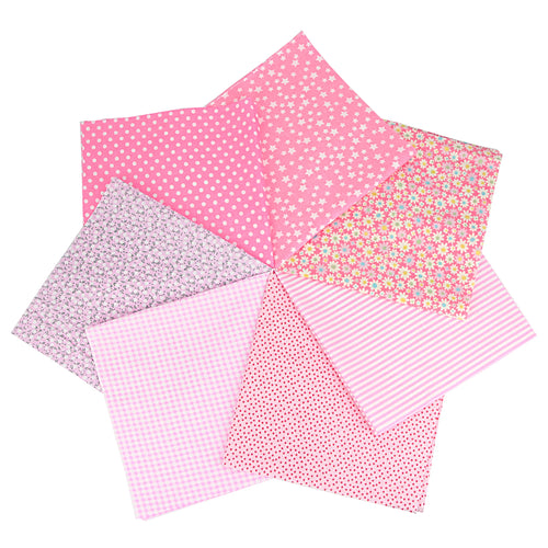 7PCS 25 x 25CM Squares Cotton Craft Fabric Cloths for DIY Bundle