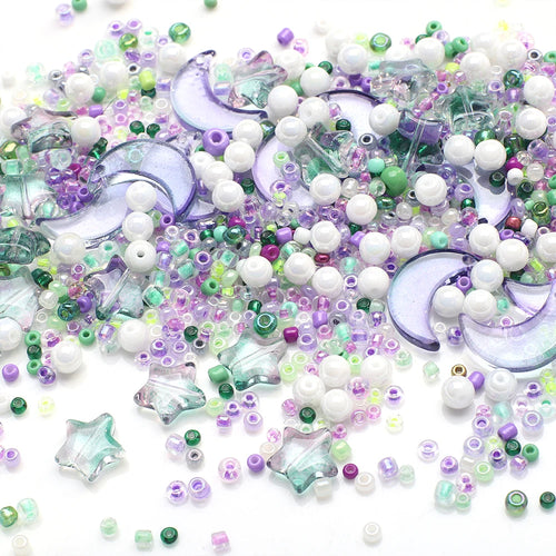 Mixed Star Moon Crystal Glass Beads Seedbeads Loose Round Pearl for