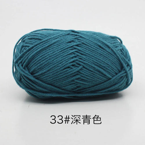 40-50g/Set 4ply Milk Cotton Knitting Yarn Needlework Dyed Lanas For