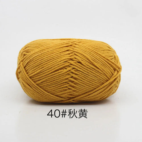 40-50g/Set 4ply Milk Cotton Knitting Yarn Needlework Dyed Lanas For