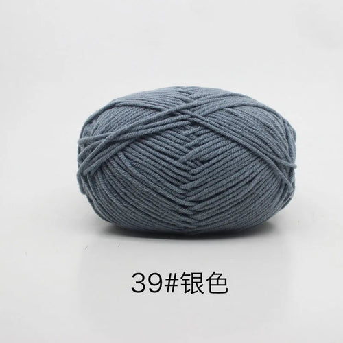 40-50g/Set 4ply Milk Cotton Knitting Yarn Needlework Dyed Lanas For