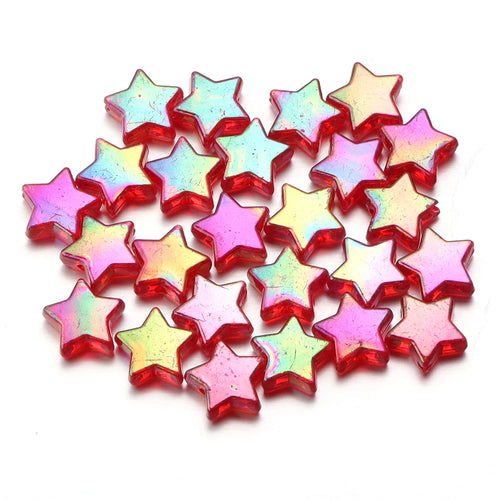 100Pcs/Lot AB Color Acrylic Star Beads Loose Spacer Charms Bead for