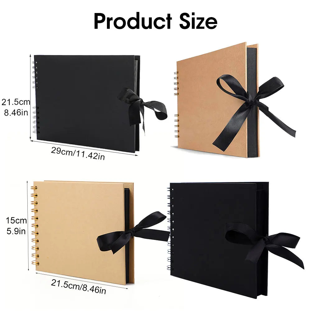 ZK20 80 Black Pages Memory Books DIY Craft Photo Albums Scrapbook