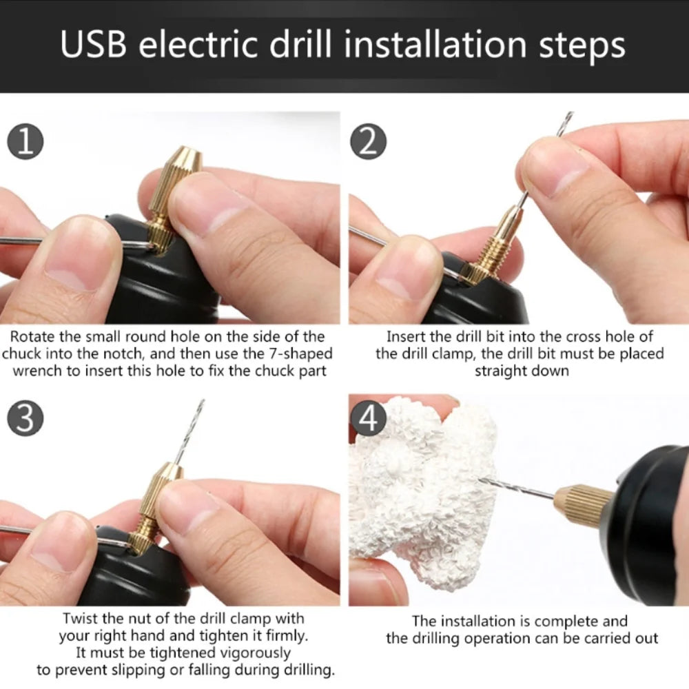 Handheld Mini Electric Drill DIY Electric USB Electric Drill Tools For