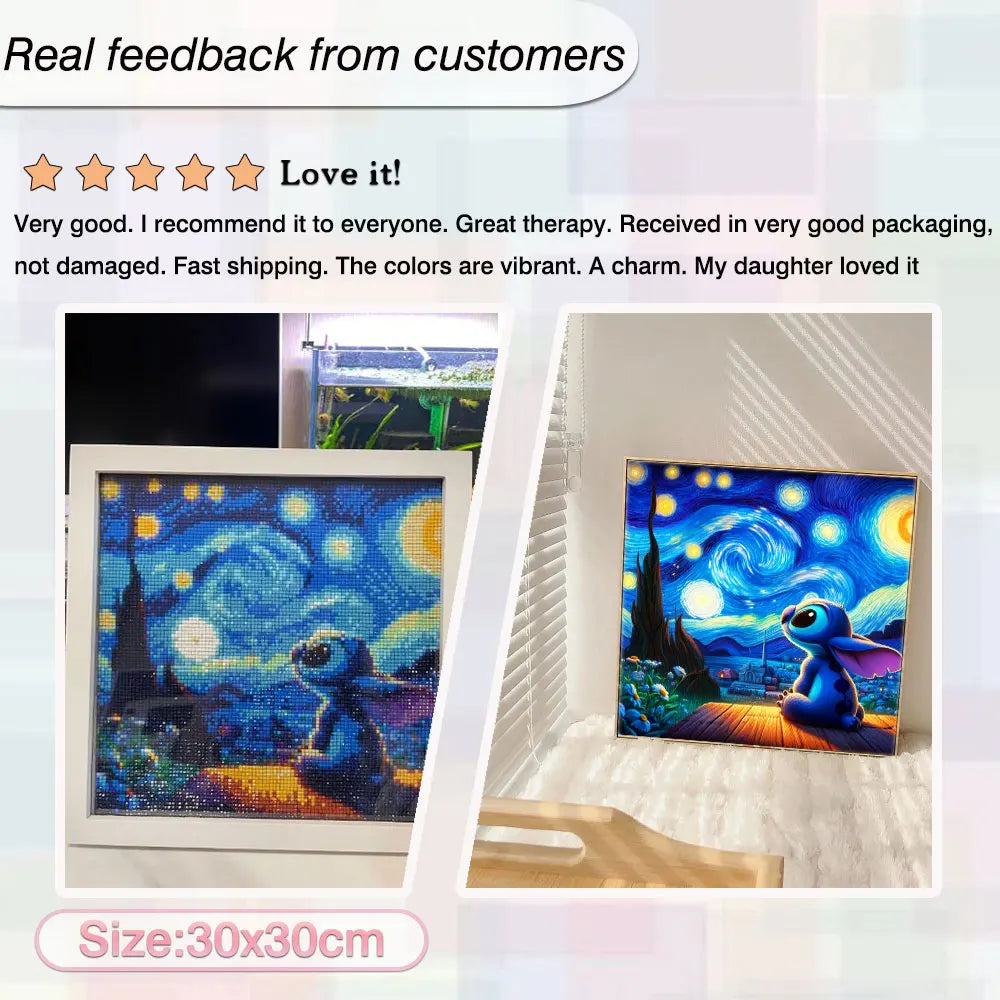 Disney Diamond Painting Cartoon Stitch Diamond Mosaic Landscape Craft