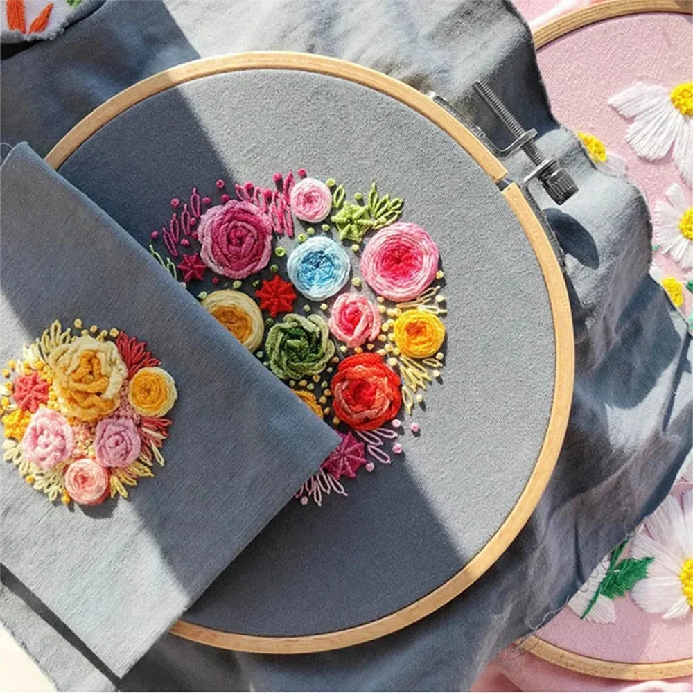 10pcs/Set 10-40cm Wooden Embroidery Hoops Frame Set Bamboo Embroidery