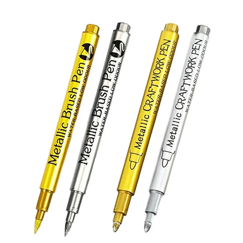 4/6pcs Waterproof Permanent Metallic Brush Paint Marker Pens DIY Resin
