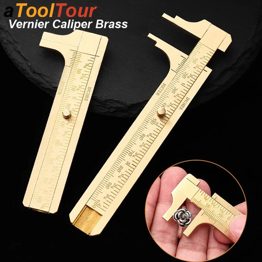 Mini Vernier Caliper Brass Metric Imperial MM INCH Small Portale Ruler