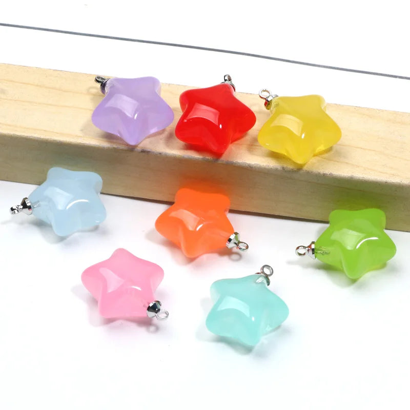 10pcs/lot Mixed Resin Star Charms For Diy Bracelets Necklaces Earrings