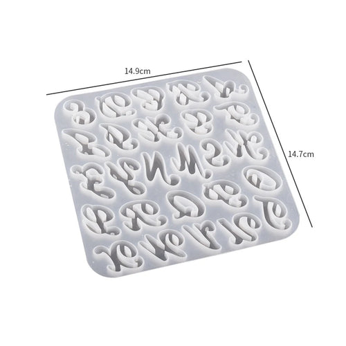 Alphabet Epoxy Resin Silicone Mold DIY Letter Number Pendant Resin