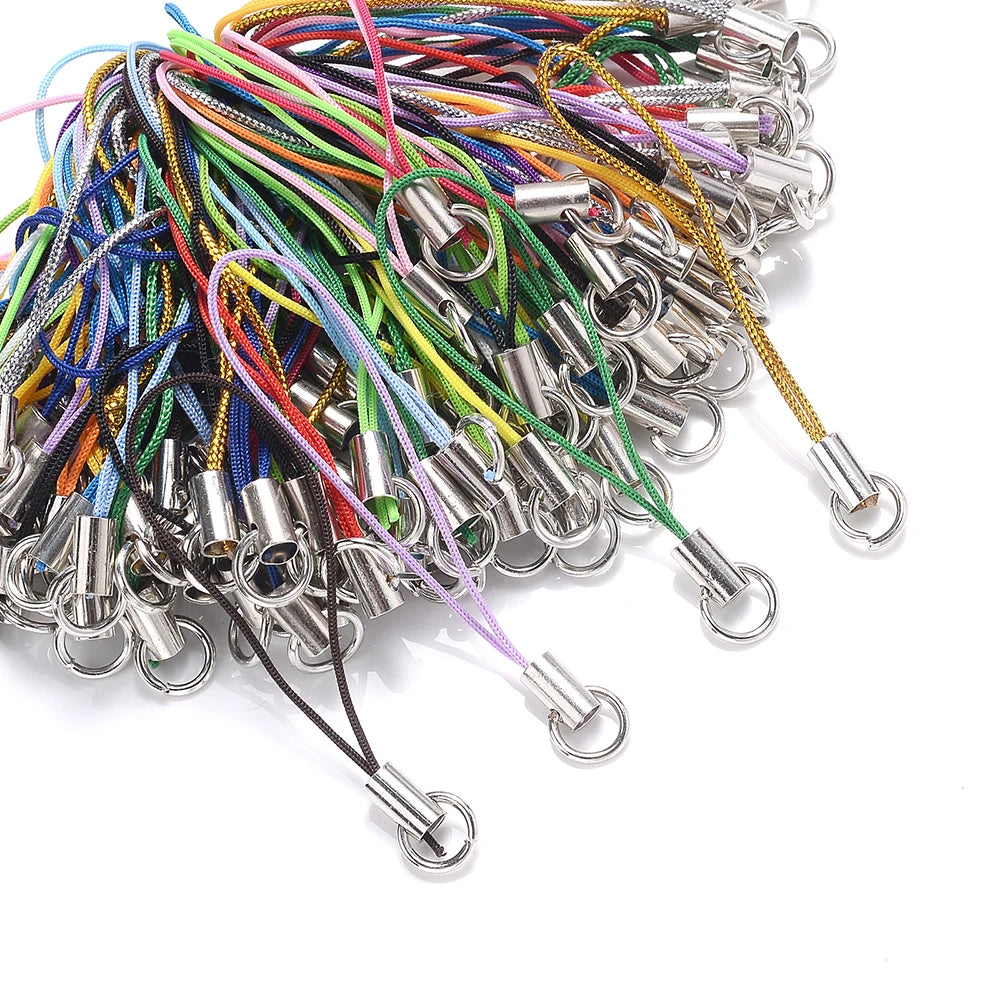 iYOE 100pcs Mix Polyester Cord With Jump Ring Lanyard Rope For Making