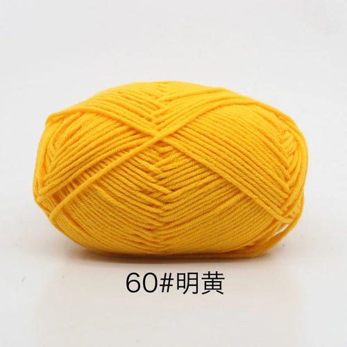40-50g/Set 4ply Milk Cotton Knitting Yarn Needlework Dyed Lanas For