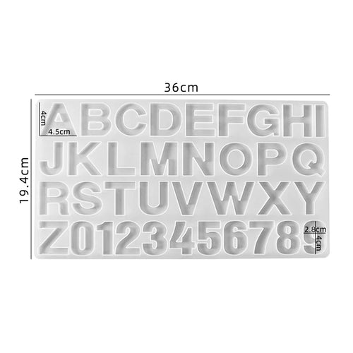 Alphabet Epoxy Resin Silicone Mold DIY Letter Number Pendant Resin