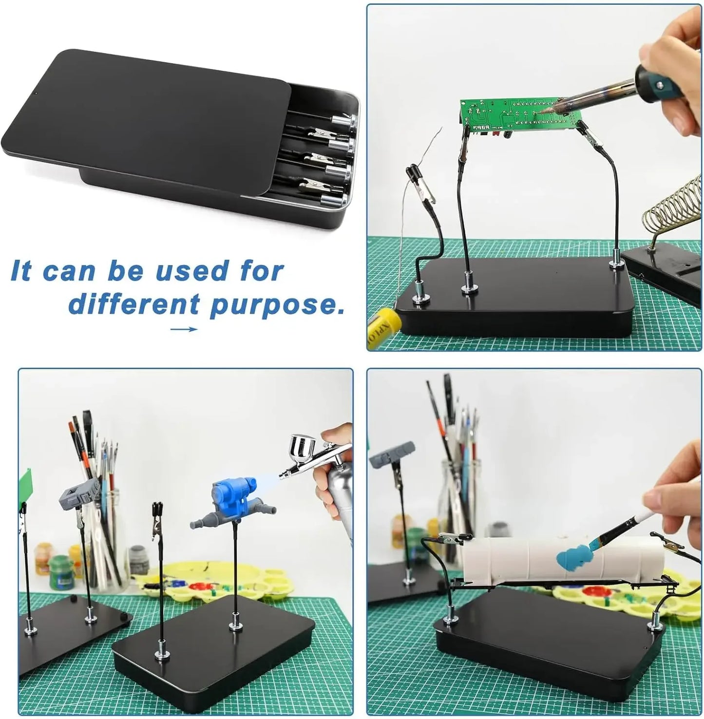 Model Painting Stand Base Holder 12PCS Alligator Clip Sticks Magnetic