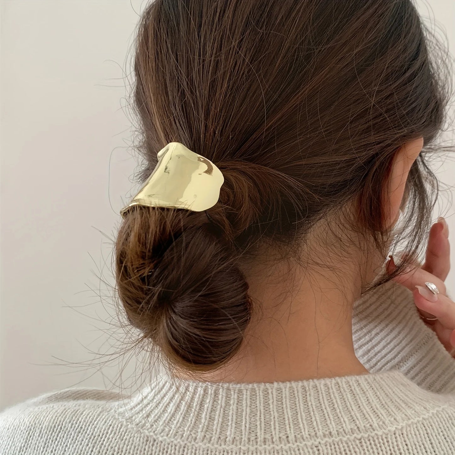 Korean Metal Irregular Concave-Convex Lava Insert Hairpin for Women