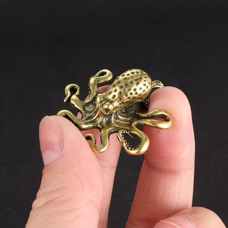Brass Octopus Home Decoration Antique Copper Animal Figurines