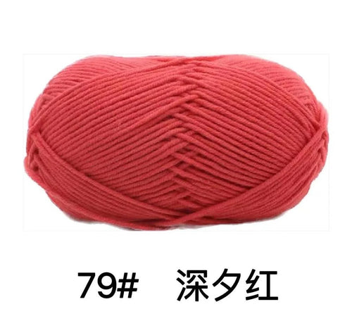 40-50g/Set 4ply Milk Cotton Knitting Yarn Needlework Dyed Lanas For
