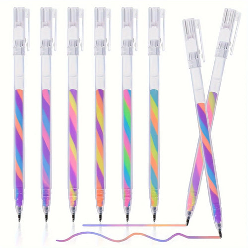 6pcs Glitter Gel Highlighter Pens Set - 1.2mm Vibrant Colors, Smooth