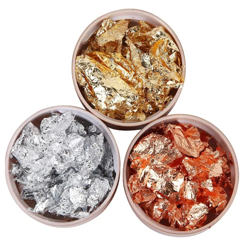 Golden Silvery Foil Decorative Paper Resin Mold Fillings Resin Jewelry