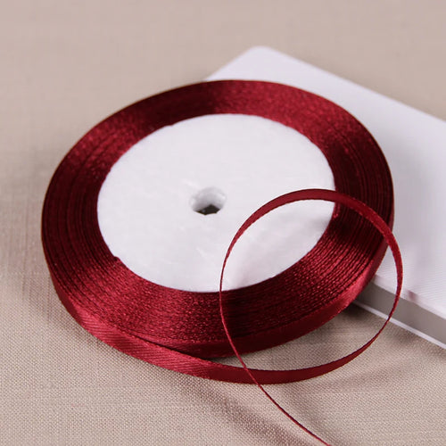 25yards/roll 6mm Satin Ribbon DIY Handmade Crafts Fabric Christmas