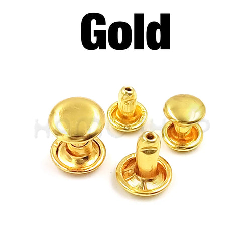 100sets 6-8mm Metal Double Cap Round Rivets Studs Collision Nail Spike